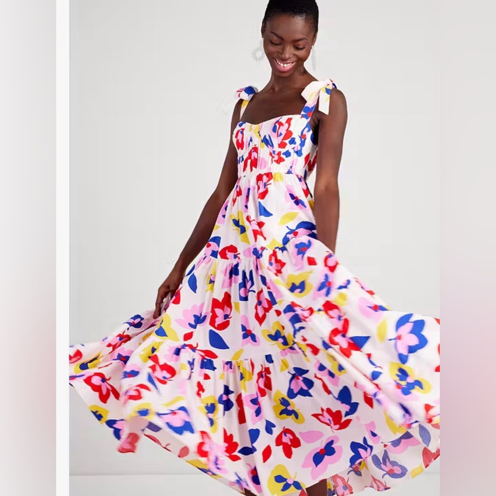 Kate Spade Summer Flowers Tiered Dress NWT
